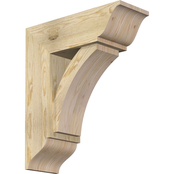 Ekena Millwork Thorton Traditional Rough Sawn Bracket w/ Offset Brace, Douglas Fir, 8"W x 22"D x 26"H BKT0806X22X26THR01RDF - main